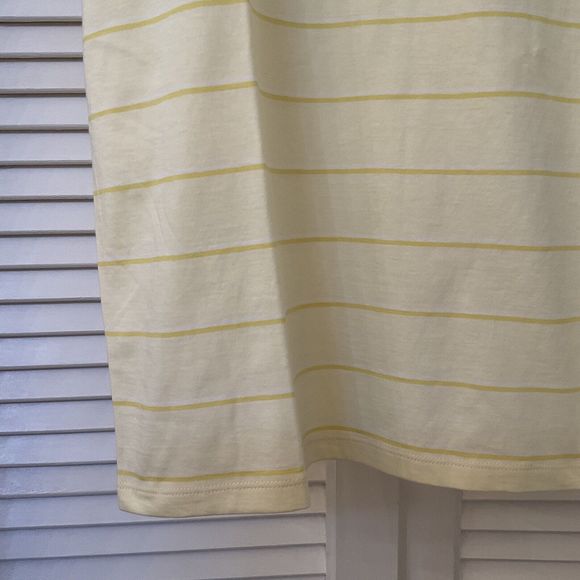 Everlane Yellow Striped The Cotton Crew Neck T Shirt, Size XL NWT - Picture 3 of 9